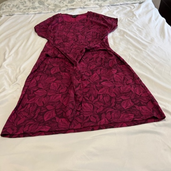 Lord & Taylor Pink with Black Pattern Dress US L - Picture 1 of 3